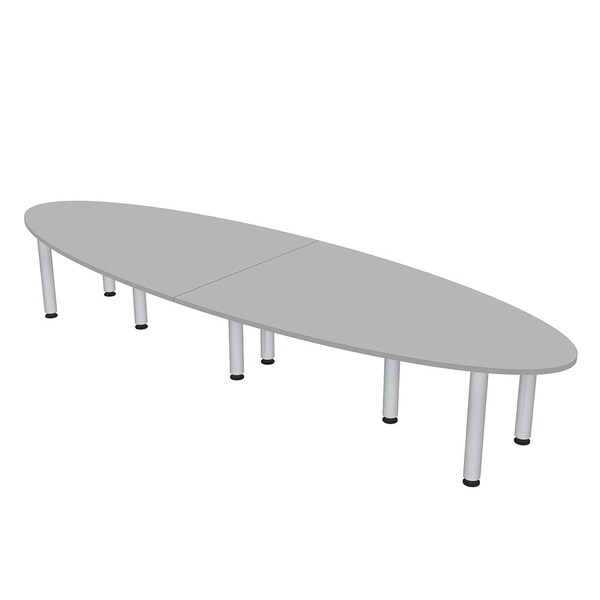 45 in W, 120 in L, 29 in H, Engineered Wood Top, Grey